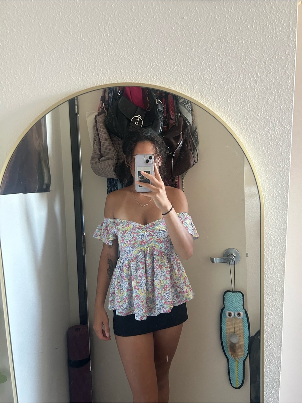 y2k Japna babydoll floral top